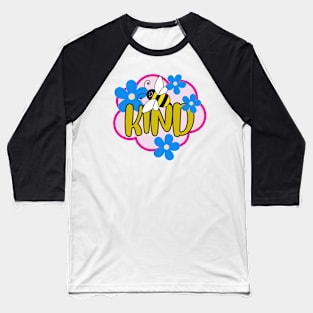 Cute honey bee kind design blue flowers Baseball T-Shirt